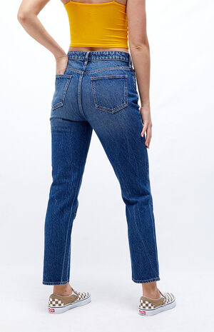 Eco Dark Blue Mom Jeans image number 3