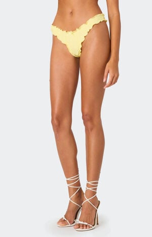 Golden Ruffle Edge Bikini Bottom image number 4