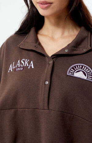 Alaska Half Snap Cropped Sweatshirt image number 2