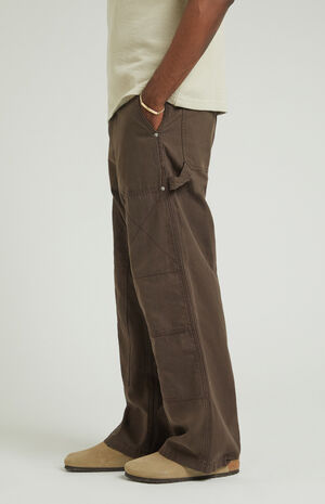 Brown Baggy Carpenter Cargo Pants image number 4