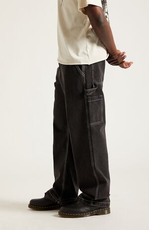 Dylan Baggy Jeans Carpenter Contrast Stitch Black image number 3