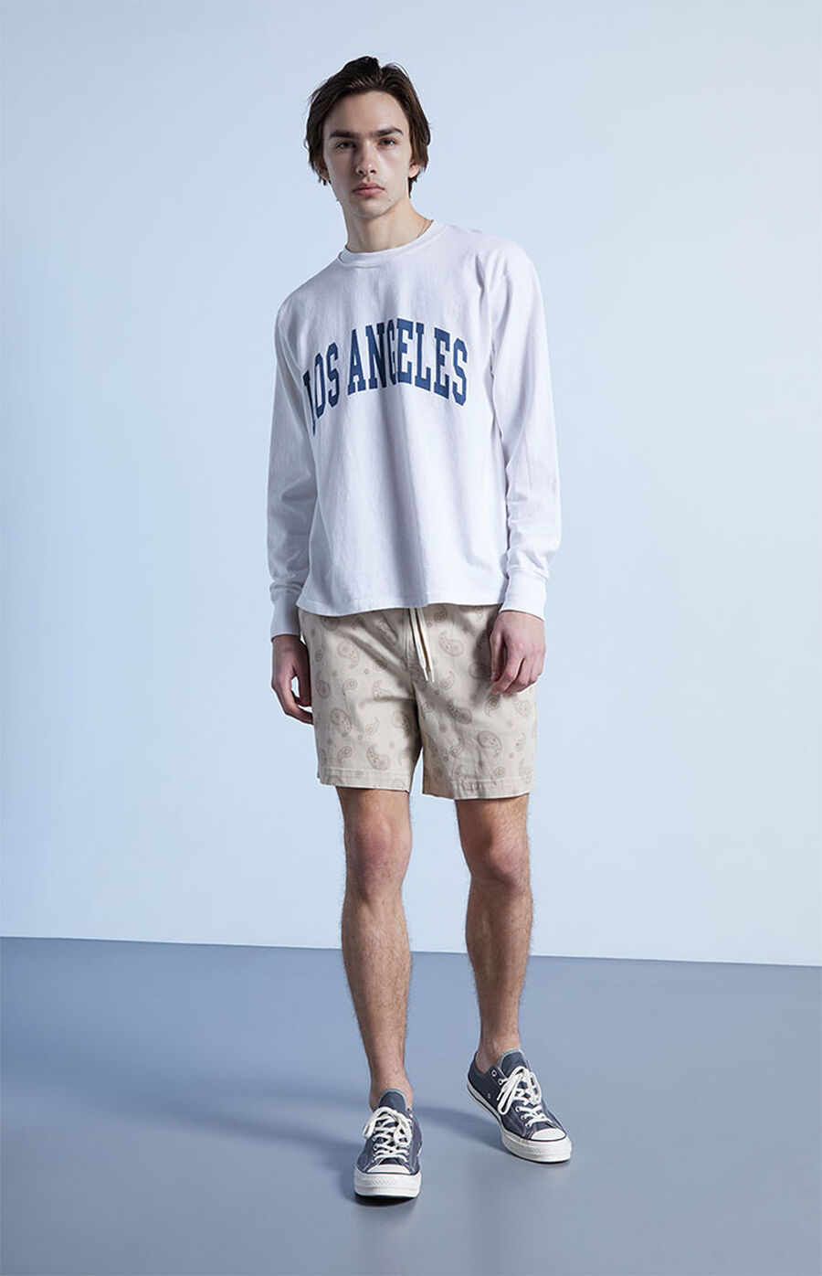 PacSun Brown Printed Twill Volley Shorts PacSun