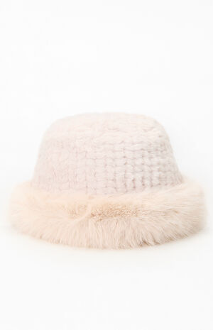 Textured Faux Fur Bucket Hat image number 1