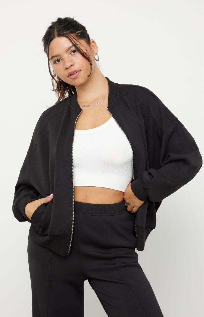 PAC 1980 Active Black Modal Bomber Jacket | PacSun