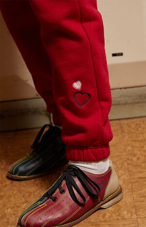 Embroidered Bow And Hearts Jogger Sweatpants image number 3