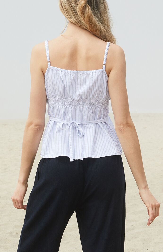 John Galt Blue & White Striped Tiffany Tank Top