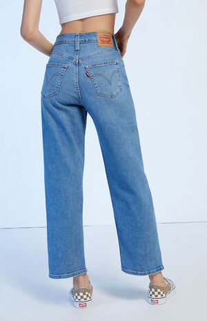 Medium Blue Ribcage Straight Ankle Jeans image number 4