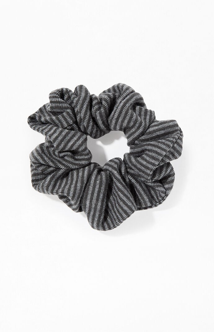 John Galt Gray Striped Scrunchie