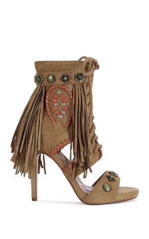 Women's Salgado Tan Fringe Stiletto Booties image number 1