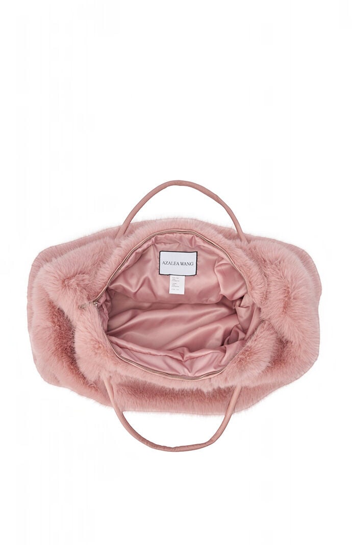 AZALEA WANG Blush Roxana Faux Fur Handbag