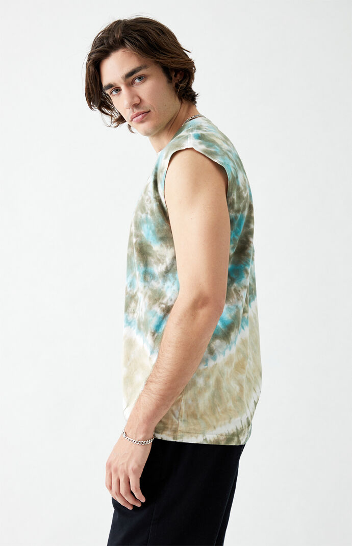 Spiral Tie-Dyed Muscle Tank Top