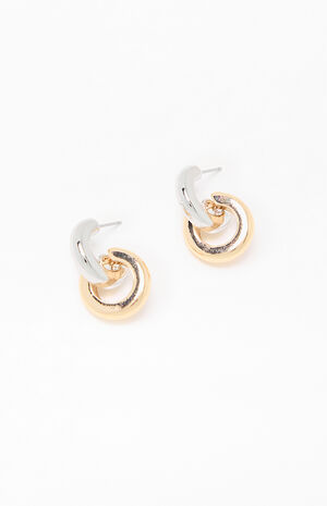 Silver & Gold Circle&nbsp;Earrings image number 3