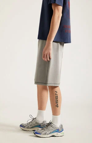 Gray Fleece Baggy&nbsp;Sweat Shorts image number 4