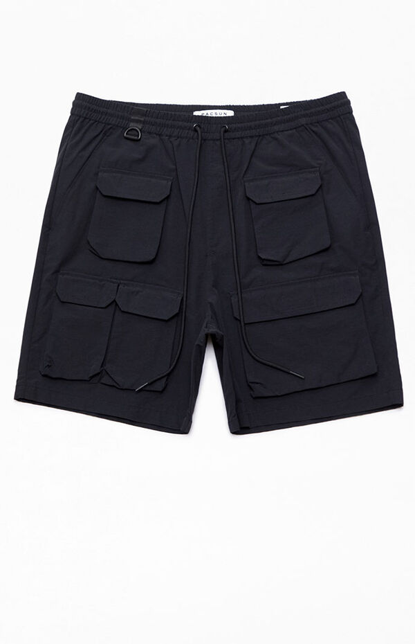 PacSun Black Cargo Nylon Shorts PacSun