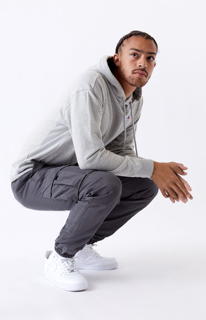 Washed Black Slim Cargo Jogger Pants