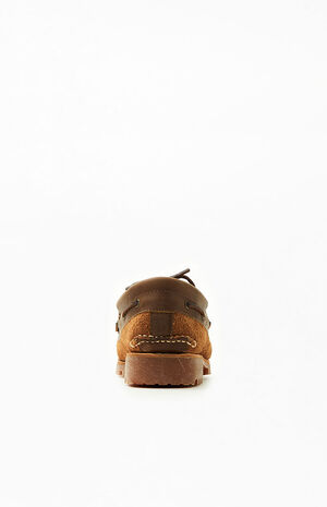 Brown Suede 3-Eye Classic Lug Boat Shoes image number 3