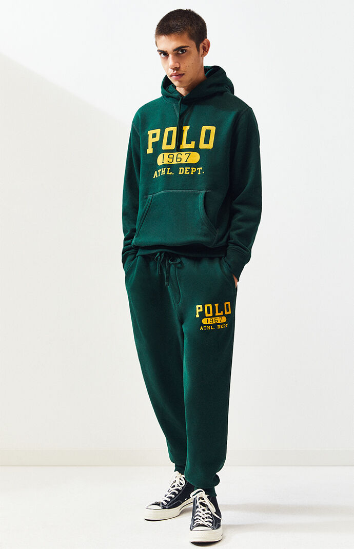 green polo sweatpants