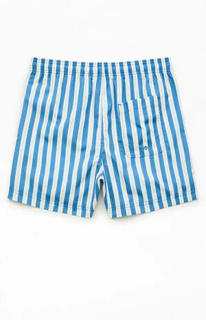 Blue Resort Striped 4.5" Swim Trunks image number 2