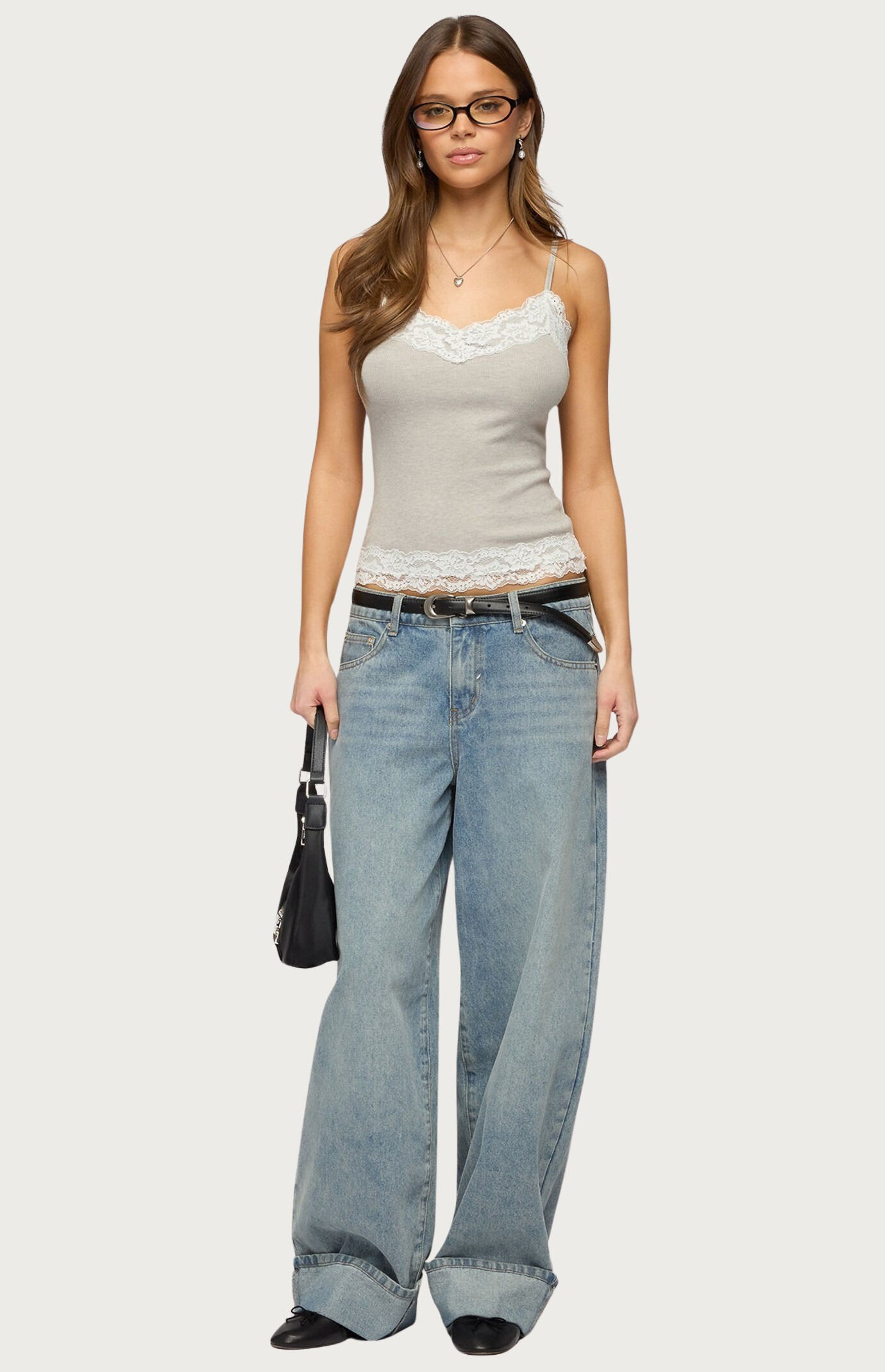 Edikted Vieve Contrast Lacey Tank Top