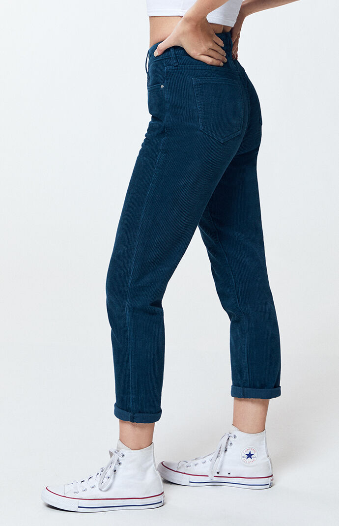 Green corduroy mom jeans clearance