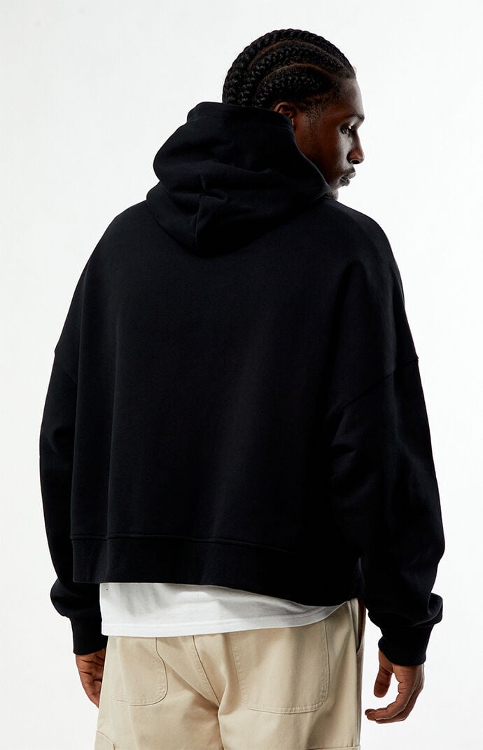 Long Sleeve Crop Hoodie Sweatshirt Mugler Black Cropped Hoodie Mugler