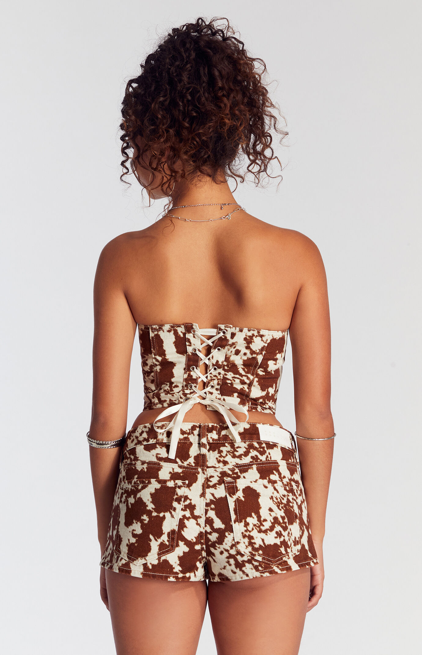 Pacsun Cow Print Denim Micro Shorts