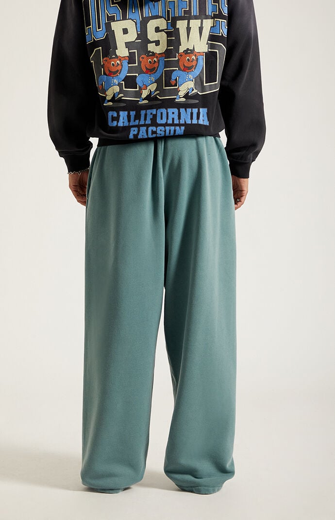 Pacsun Green Washed Fleece Extreme Baggy Sweatpants | Pacsun