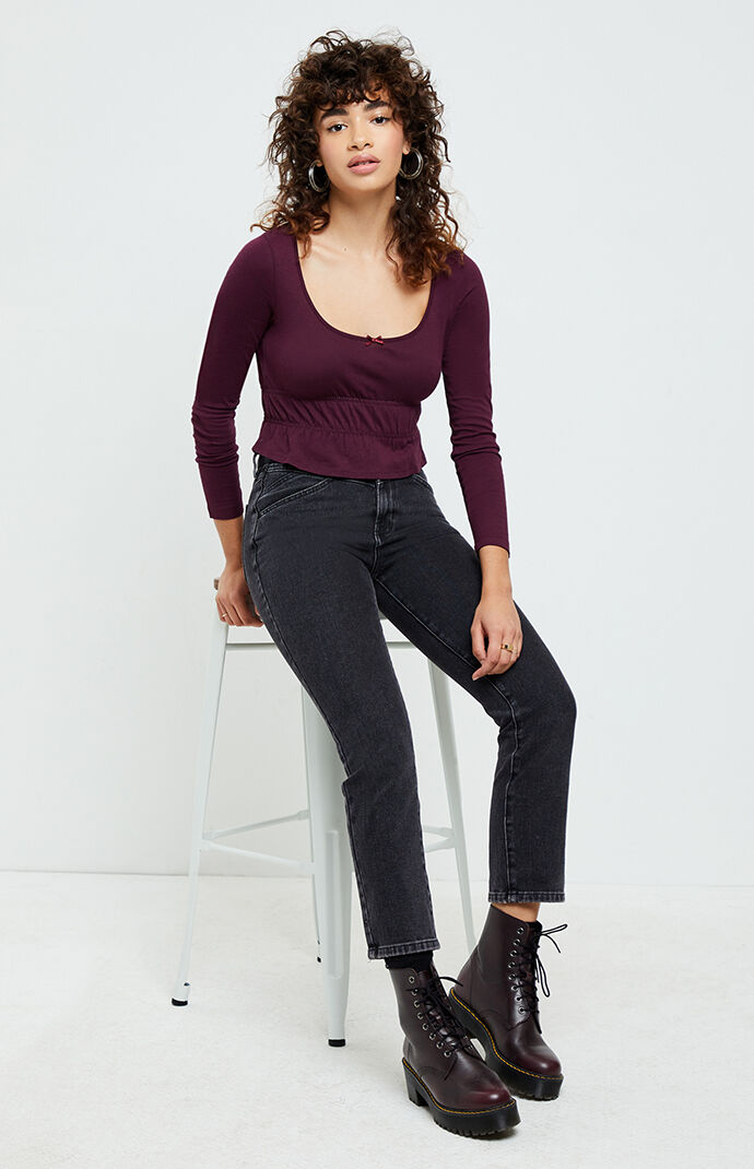 Lexie Peplum Long Sleeve Top