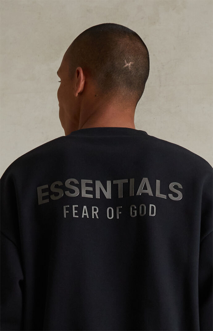 Fear of God ESSENTIALS Jet Black Classic Fleece Crew Neck