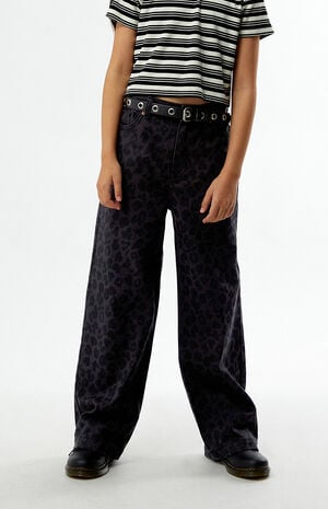 Leopard Baggy Jeans Black image number 2