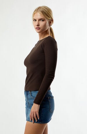 Jodi Long Sleeve Waffle Knit Top image number 4