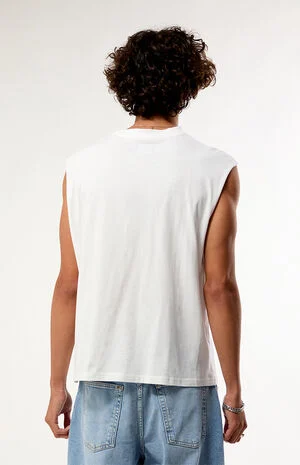 White Cut Off Muscle T-Shirt image number 4