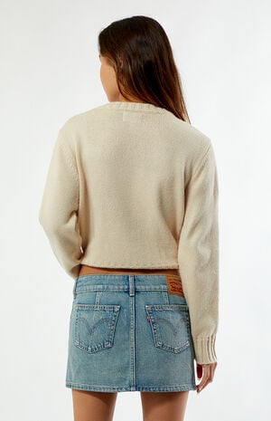 Medium Blue Superlow Denim Mini Skirt image number 5