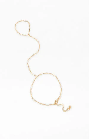 Cleo Dainty Gold Hand Chain image number 1