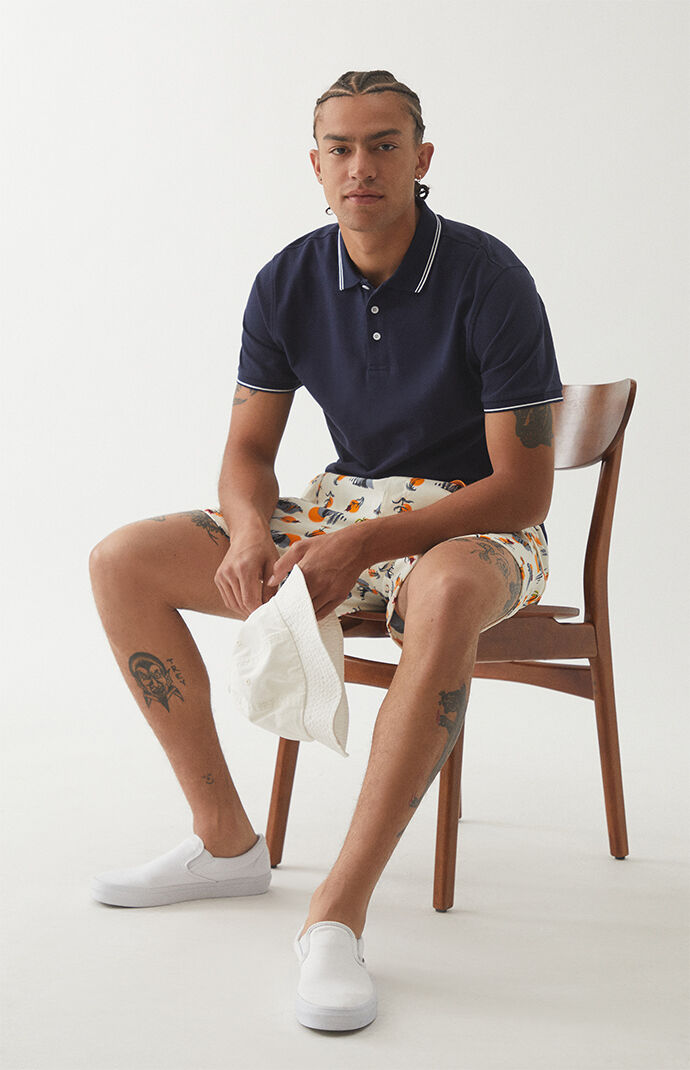Printed Classic V Belted Shorts