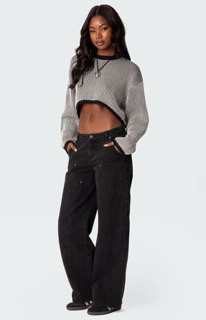 Gwenyth Textured Cropped Sweater image number 3