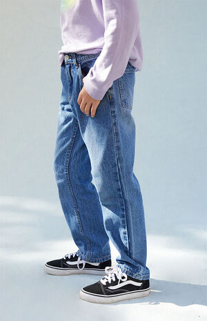 Medium Blue Straight Leg Jeans image number 3