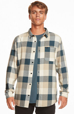 Organic Blue Motherfly Plaid Button Down Shirt image number 1
