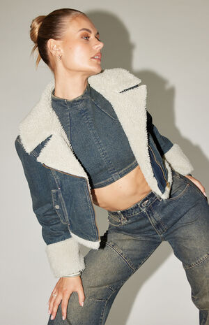 Nightlife Denim Sherpa Jacket image number 1