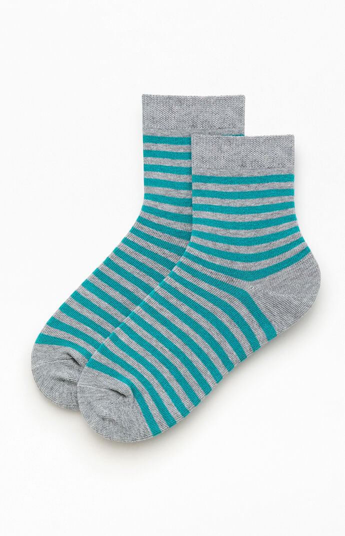 John Galt Blue Striped Ankle Socks