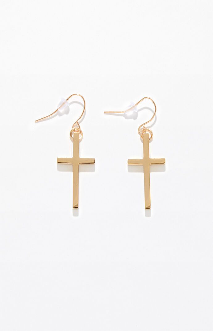 Gold Cross Earrings