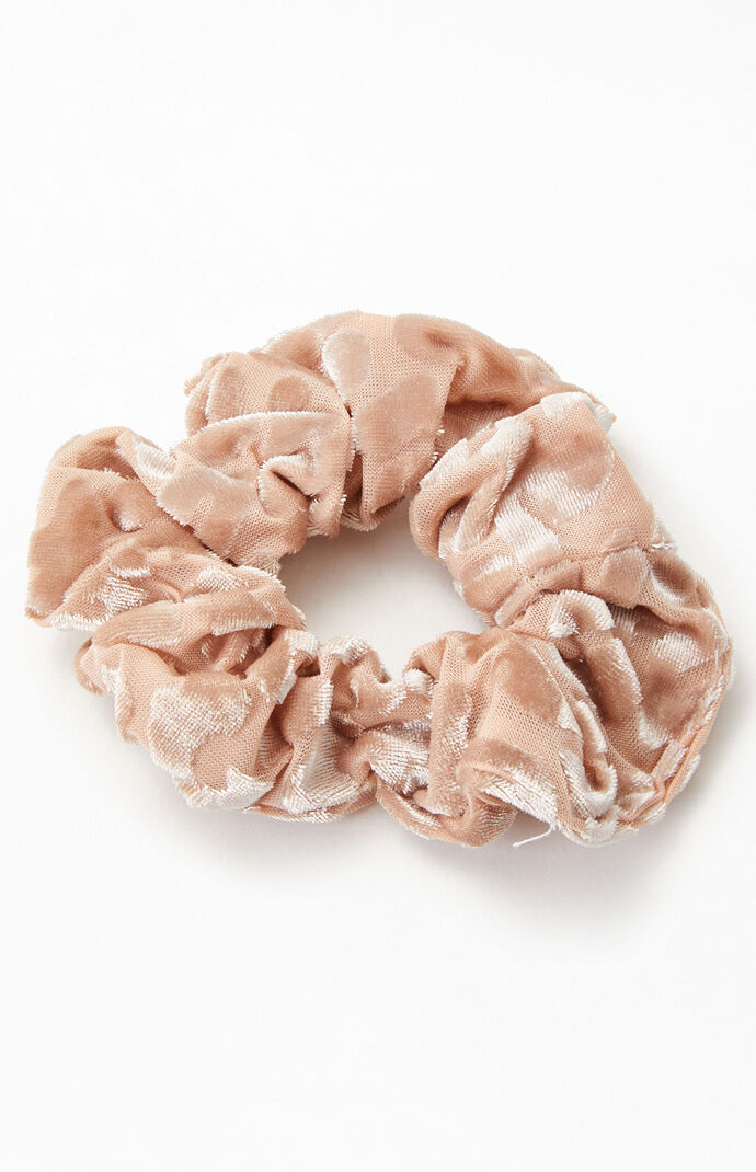 Cream Burnout Velvet Scrunchie