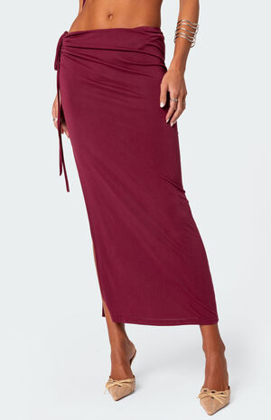 Frankie Drawstring Slit Maxi Skirt image number 3