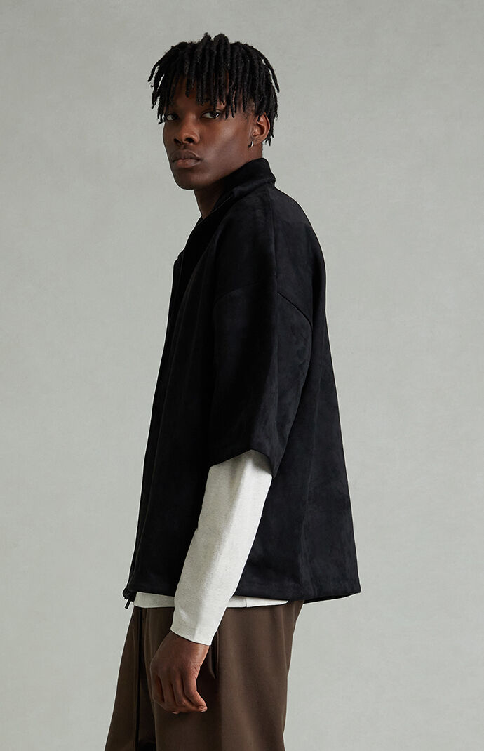 Fear of God ESSENTIALS Vintage Black High Neck 3/4 Sleeve Jacket