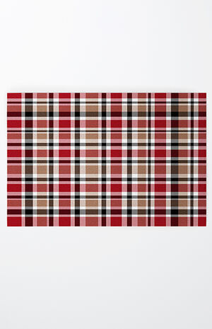 Red Plaid Medium Welcome Mat image number 2