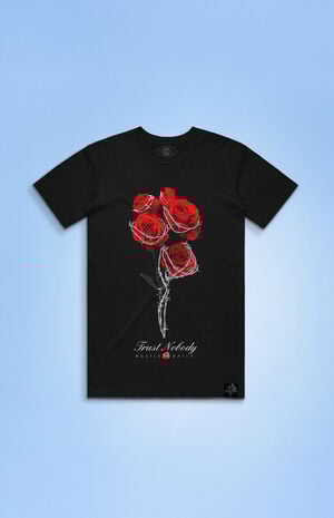 Retro 4 Bred Barbed Roses T-Shirt image number 1