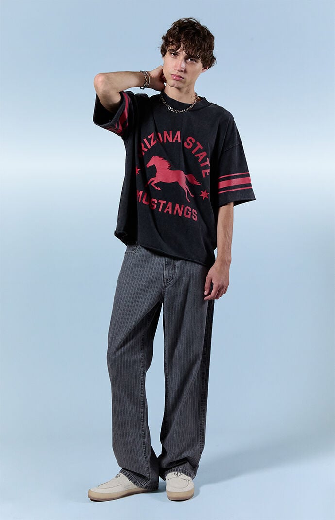 Pacsun Dylan Baggy Jeans Pinstripe Gray