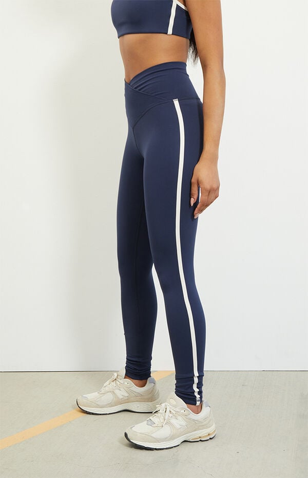 PAC 1980 WHISPER Active Navy Side Tracked Yoga Pants