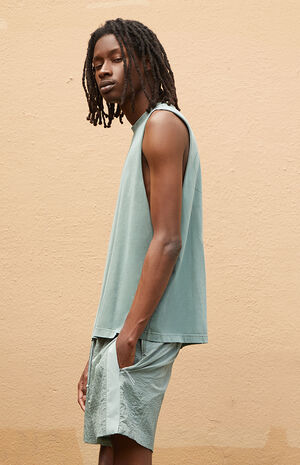 Seafoam Vintage Wash Cut Off Muscle T-Shirt image number 4