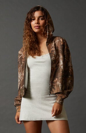 Active Sweat Modal Cropped Zip Up Hoodie
